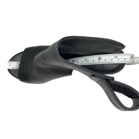 Vince Faye Leather Black Peep Bootie Sandals Size 6.5 - Picture 11 of 13